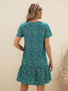 EMERY ROSE 碎花前紐扣娃娃裙 - 彩色 - 查看 2