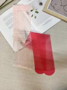 1雙女士漸層時尚褲襪適用於日常 - 粉色 - 查看 2