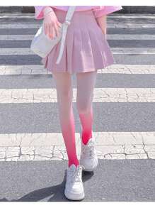 1雙女士漸層時尚褲襪適用於日常 - 粉色 - 查看 3