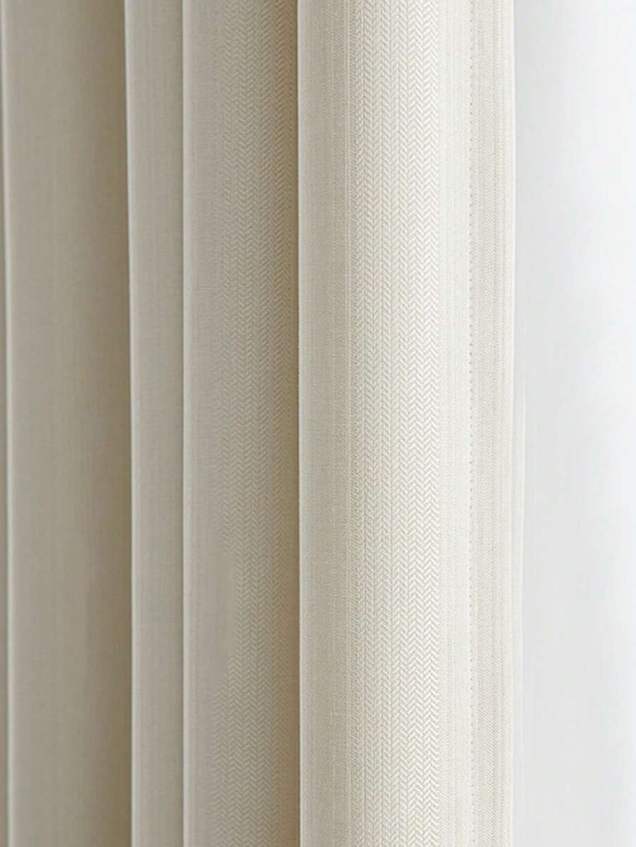 素色1片遮光窗簾 - 白色 - 查看 1