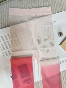 1雙女士漸層時尚褲襪適用於日常 - 粉色 - 查看 5