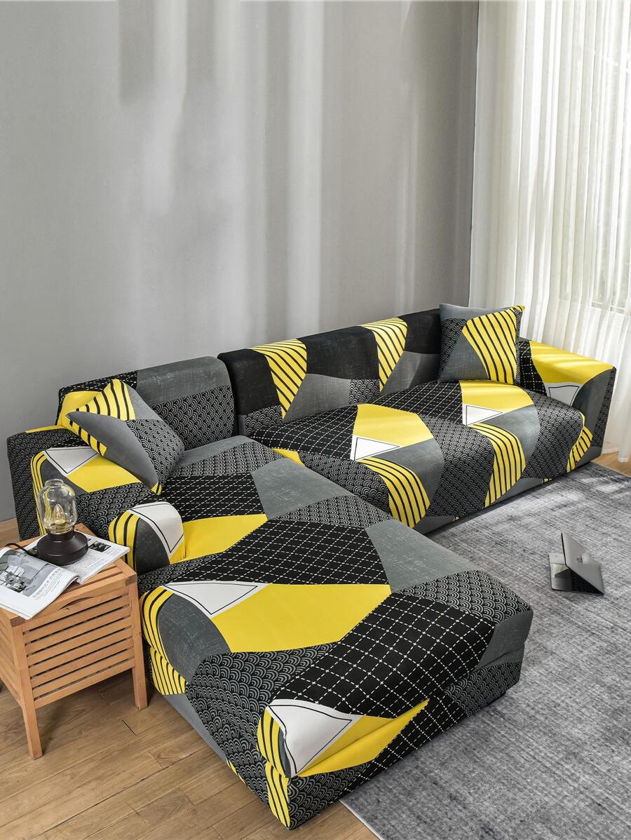 1件奶絲印花沙發套+1個42*42cm枕頭套 - 彩色 - 查看 1