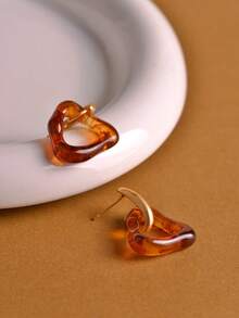 1pair Fashionable Asymmetrical Geometric Stud Earrings For Women For Daily Decoration - Multicolor - View 2