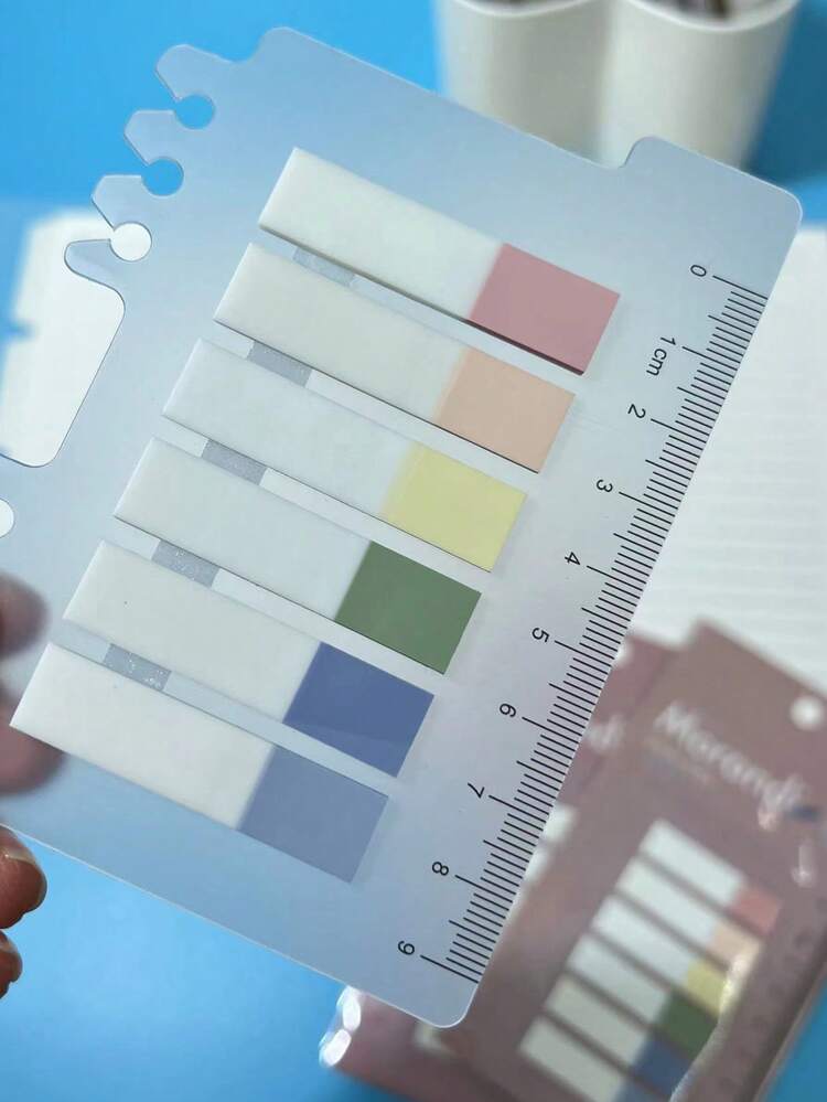 1pc Mixed Color Sticky Index Tab, Simple Multi-purpose Index Tab For Page Marking Classify File - Pink - View 3