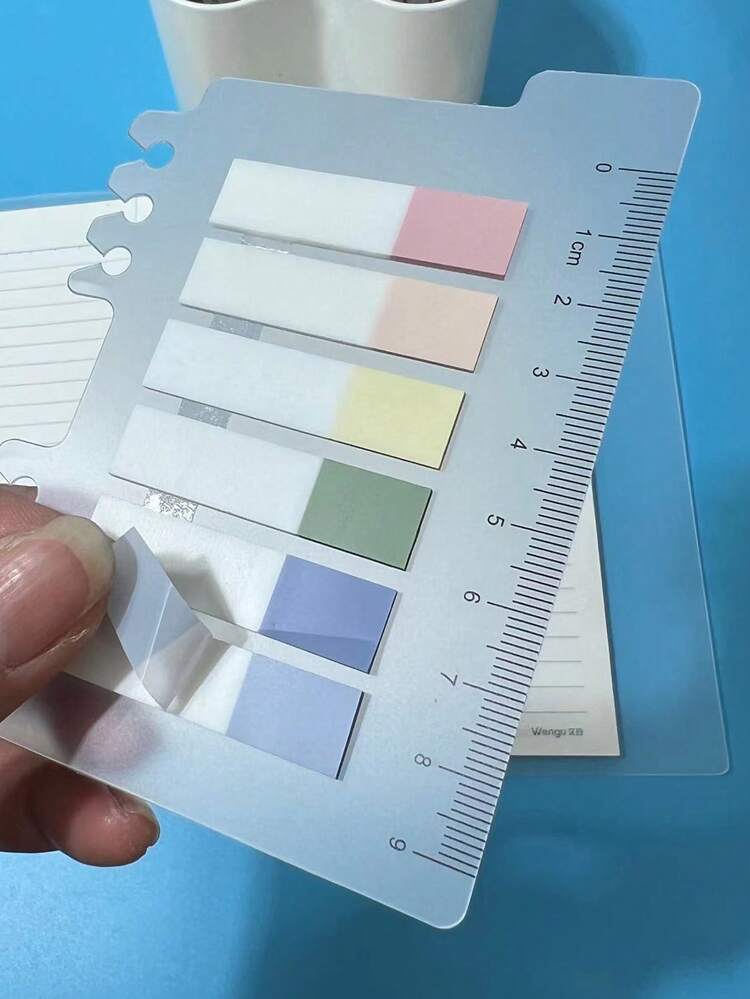 1pc Mixed Color Sticky Index Tab, Simple Multi-purpose Index Tab For Page Marking Classify File - Pink - View 4