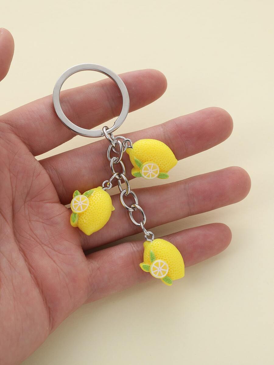 檸檬墜飾鑰匙圈 - 彩色 - 查看 1