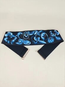 1 Thắt lưng nữ thêu hoa phong cách Trung Hoa để trang trí hàng ngày - Màu xanh lam - Xem 3