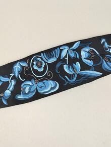 1 Thắt lưng nữ thêu hoa phong cách Trung Hoa để trang trí hàng ngày - Màu xanh lam - Xem 4