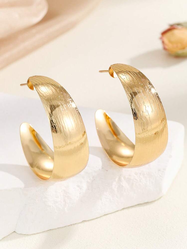 Textured Cuff Hoop Earrings