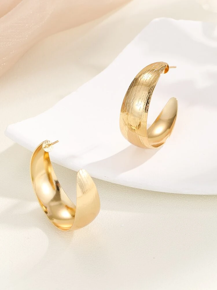 Textured Cuff Hoop Earrings