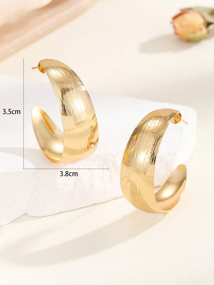 Textured Cuff Hoop Earrings
