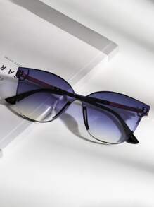 1 chiếc kính râm nữ gọng kim cương giả trang trí không gọng hình học, kính râm ngoài trời thanh lịch, kính râm đi biển dành cho nữ, phụ kiện đi biển, chống nắng khi đi ngoài trời, du lịch, kỳ nghỉ hè ở bãi biển - Ombre - Xem 2