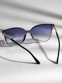 1 chiếc kính râm nữ gọng kim cương giả trang trí không gọng hình học, kính râm ngoài trời thanh lịch, kính râm đi biển dành cho nữ, phụ kiện đi biển, chống nắng khi đi ngoài trời, du lịch, kỳ nghỉ hè ở bãi biển - Ombre - Xem 3