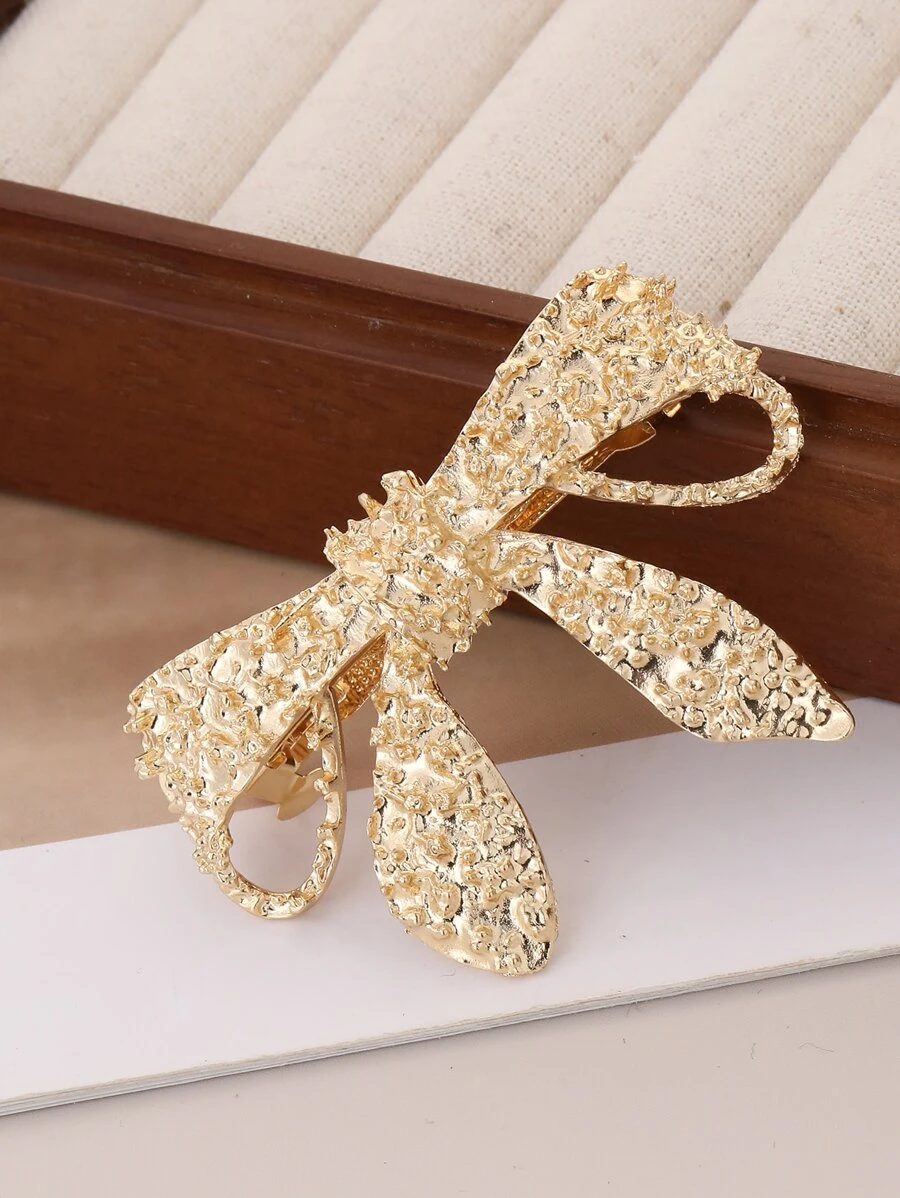 1 Kẹp Tóc Họa Tiết Nơ Trang Trí Thời Trang Cho Nữ - Vàng - Xem 1