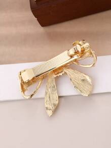 1 Kẹp Tóc Họa Tiết Nơ Trang Trí Thời Trang Cho Nữ - Vàng - Xem 2