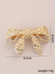 1 Kẹp Tóc Họa Tiết Nơ Trang Trí Thời Trang Cho Nữ - Vàng - Xem 4