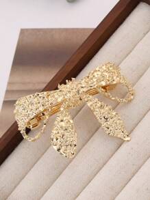 1 Kẹp Tóc Họa Tiết Nơ Trang Trí Thời Trang Cho Nữ - Vàng - Xem 5