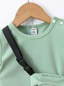 Baby Boy Solid Tee & Track Shorts - Mint Green - View 3