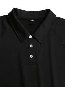 Manfinity Homme Men Striped Trim Polo Shirt & Shorts - Black - View 4