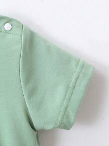Baby Boy Solid Tee & Track Shorts - Mint Green - View 5