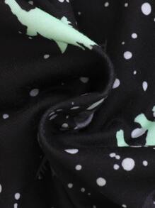 SHEIN T-Shirt und Shorts mit reflektierendem Dinosaurier Muster für kleine Jungen