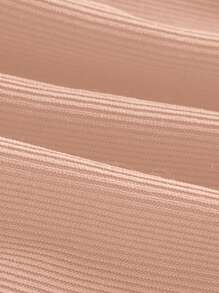 SHEIN ICON Solid Lace Up Wide Strap Top - Baby Pink - View 3