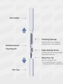 1pc Multifunction Cleaning Brush, Wireless Earphone Brush, For Digital Product,Kitchen,Bathroom,Home,Household Supplies - White - View 6