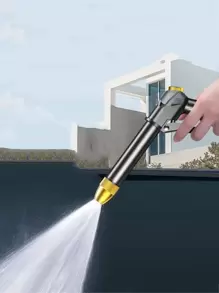 2pcs Adjustable High Pressure Water Gun & Connector Set - Black - View 1