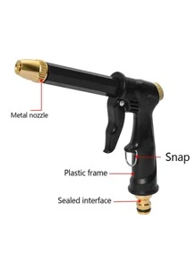 2pcs Adjustable High Pressure Water Gun & Connector Set - Black - View 4