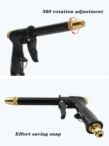 2pcs Adjustable High Pressure Water Gun & Connector Set - Black - View 6