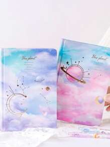 1pc Planet Print Random Notebook - Multicolor - View 5