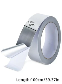 1卷1M鋁箔膠帶銀色自粘防水填縫條適用於浴缸浴室淋浴廁所廚房盆邊