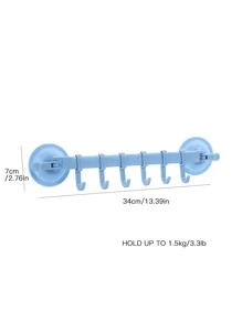 1pc Wall Mounted Bathroom Storage Hook - Blue - View 2