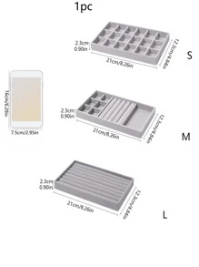 1 Máy Tính Đa Lưới MDF Trang Sức Khay Chứa Thanh Lịch Chắc Chắn Tất Cả Trong Một Đa Năng Công Suất Lớn Khay Chứa hộ Gia Đình - Xám - Xem 2