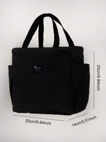 1 pieza Bolsa térmica con diseño de parche de letra - Negro - Ver 3