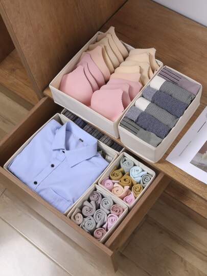 1st Enfärgad Underkläder Förvaringslåda, Enkel Polyester Låda Förvaringslåda För sovrum