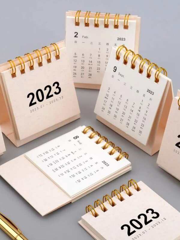 1pc Number Pattern Mini Desktop Calendar, Simple Writable Calendar For ...