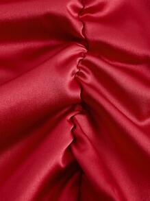 SHEIN ICON Fall Sexy Satin Leopard Print Women's Shirt,Long Sleeve Tops - Red - View 8