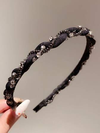 Diadema con decoración de strass para fiesta, diadema, aro para el cabello, accesorios para el cabello