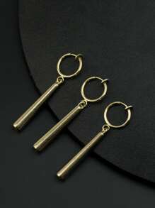 Fashionable and Popular 3pcs/set Men Geometric Drop Earrings for Jewelry Gift and for a Stylish Look