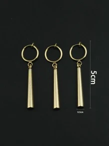 Fashionable and Popular 3pcs/set Men Geometric Drop Earrings for Jewelry Gift and for a Stylish Look