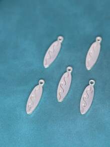 5 Cái/bộ Sáng Tạo Kết Cấu Bằng Thép Không Gỉ Hình Bầu Dục Tự Làm Mặt Dây Chuyền Nữ Cho Tự Làm Trang Sức Làm - Bạc - Xem 1