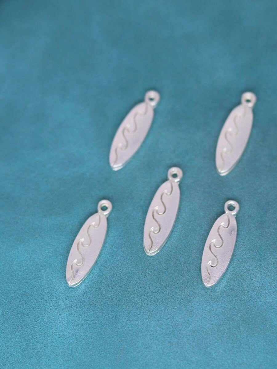 5 Cái/bộ Sáng Tạo Kết Cấu Bằng Thép Không Gỉ Hình Bầu Dục Tự Làm Mặt Dây Chuyền Nữ Cho Tự Làm Trang Sức Làm - Bạc - Xem 1