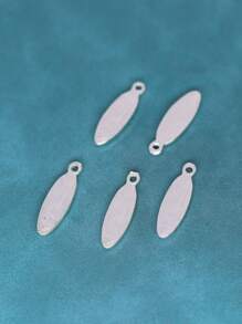 5 Cái/bộ Sáng Tạo Kết Cấu Bằng Thép Không Gỉ Hình Bầu Dục Tự Làm Mặt Dây Chuyền Nữ Cho Tự Làm Trang Sức Làm - Bạc - Xem 2