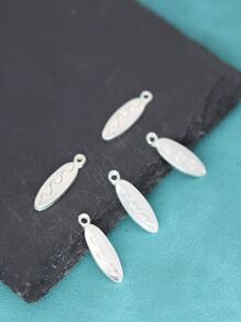 5 Cái/bộ Sáng Tạo Kết Cấu Bằng Thép Không Gỉ Hình Bầu Dục Tự Làm Mặt Dây Chuyền Nữ Cho Tự Làm Trang Sức Làm - Bạc - Xem 3