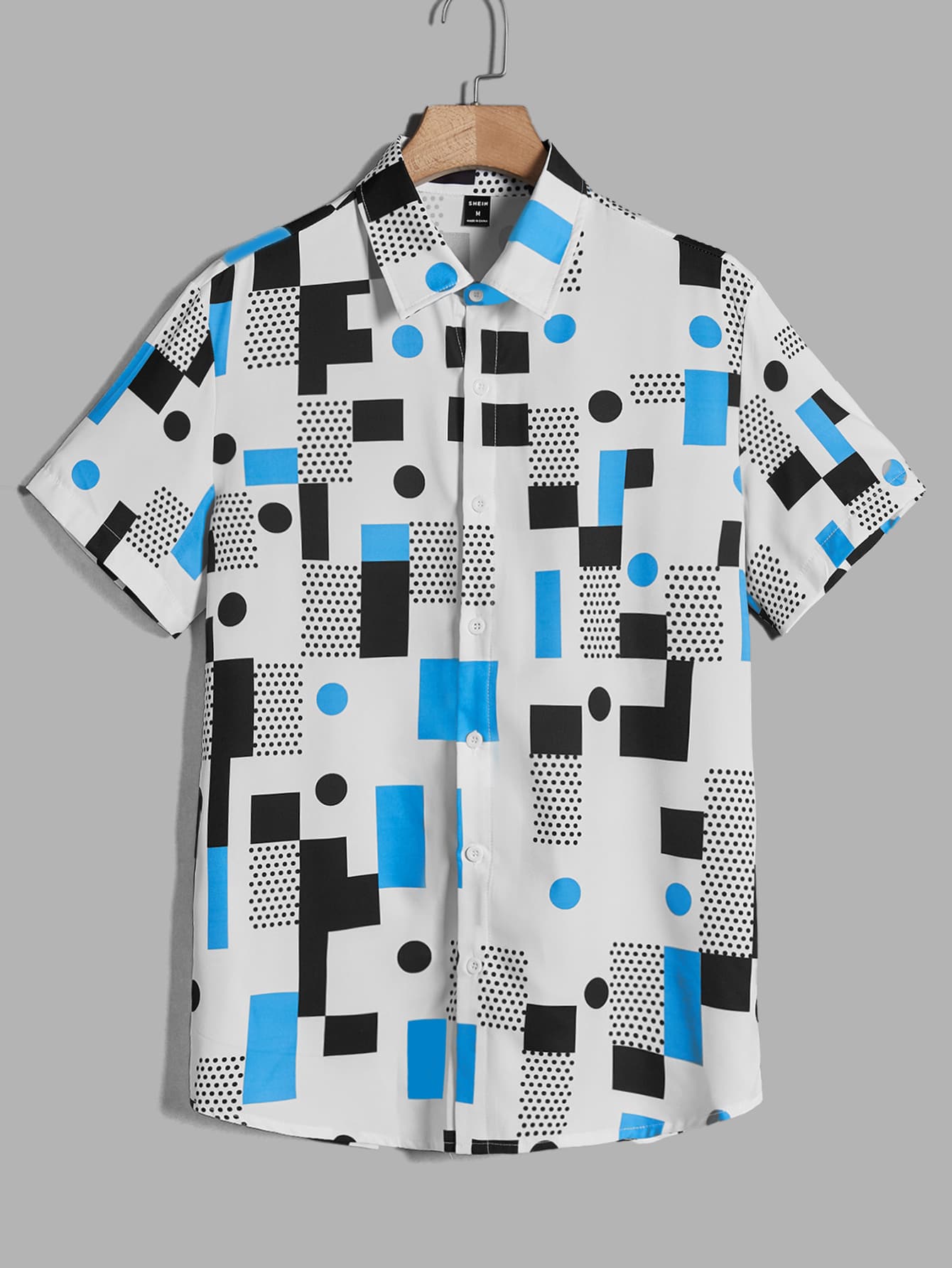 Manfinity Men Geo Print Button Front Shirt - Multicolor - View 1