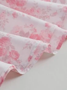 SHEIN MOD Đầm viền lá sen Ren lên Dây kéo Hoa Tất cả trên in Boho - Nhiều màu - Xem 3