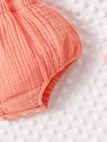 SHEIN 嬰兒素色背帶短褲和頭巾