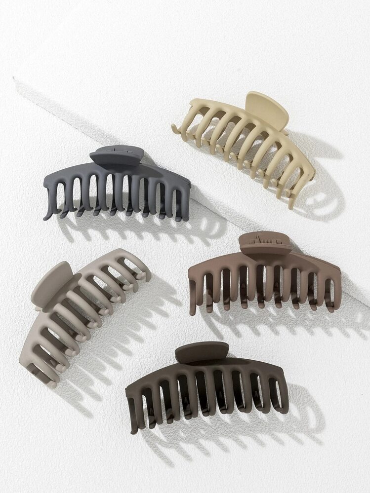 5pcs Women Claw Design Fashionable Minimalist Hair Claw For Daily Life Casual - Multicolor - View 1