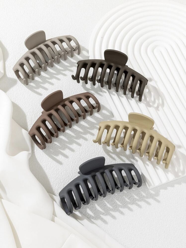 5pcs Women Claw Design Fashionable Minimalist Hair Claw For Daily Life Casual - Multicolor - View 2